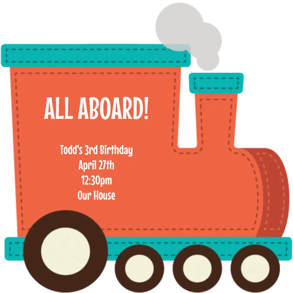 Train Die Cut card image