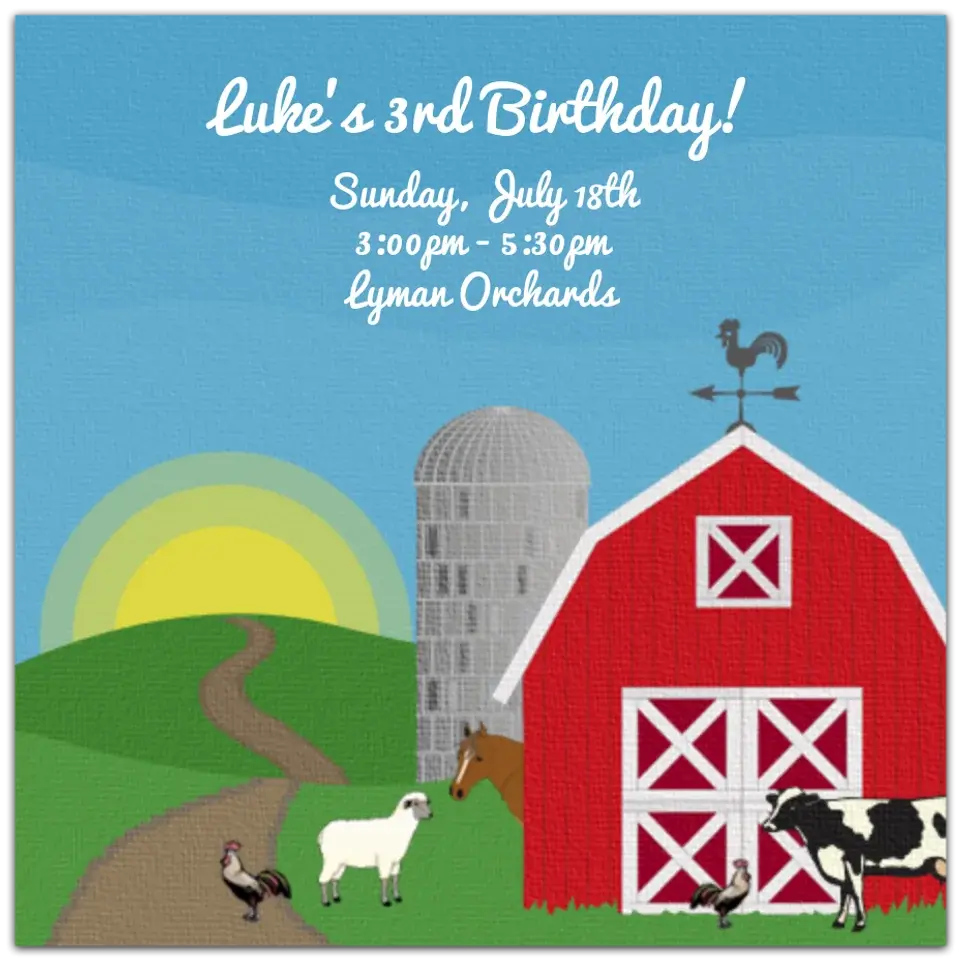 Barnyard Animals card