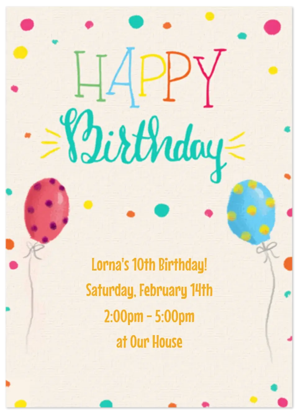 Polka Dot Balloons card image