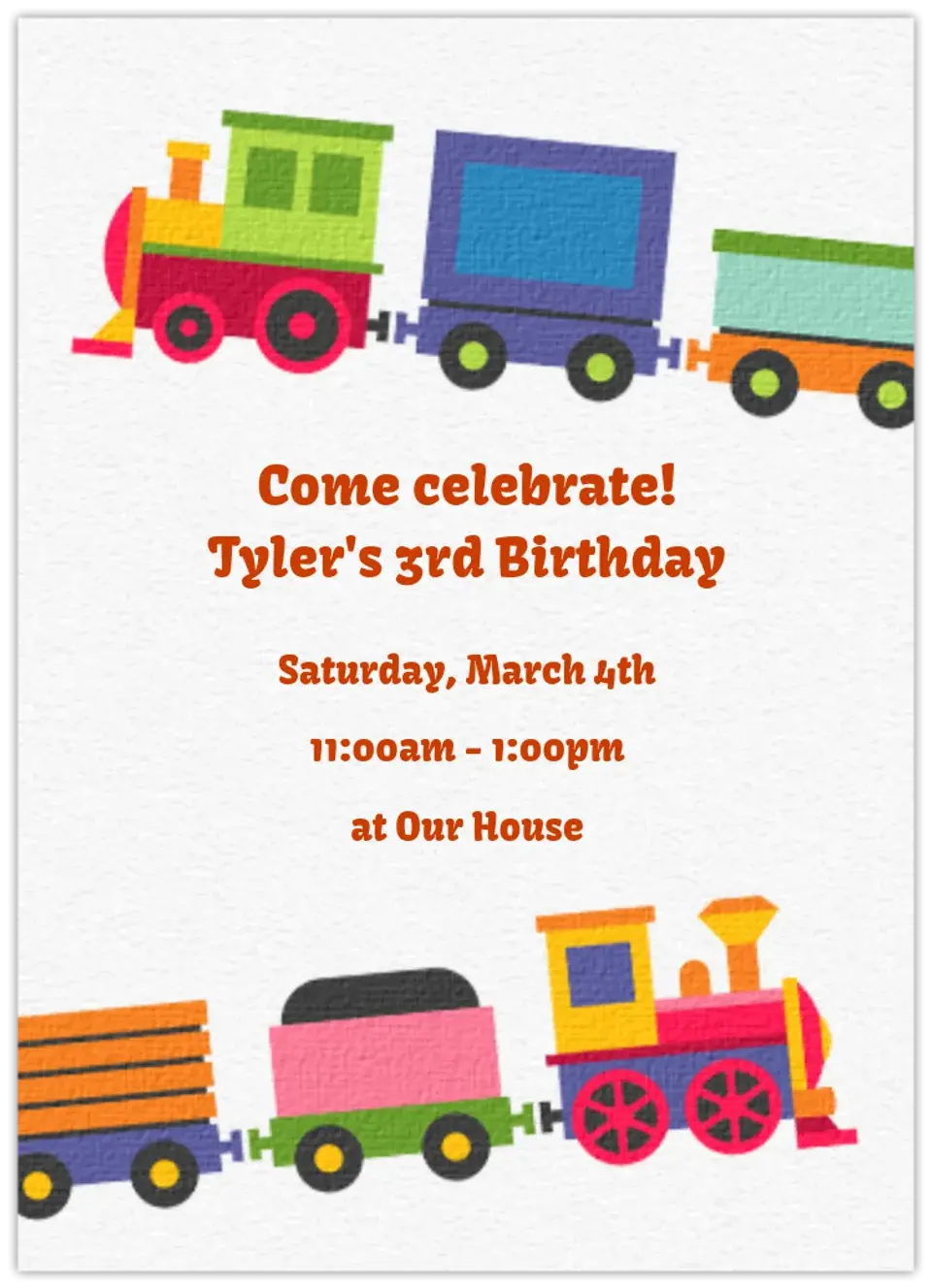Toy Train card