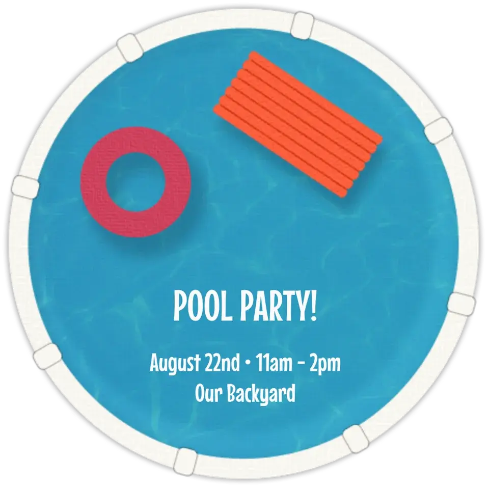 Pool Die Cut card