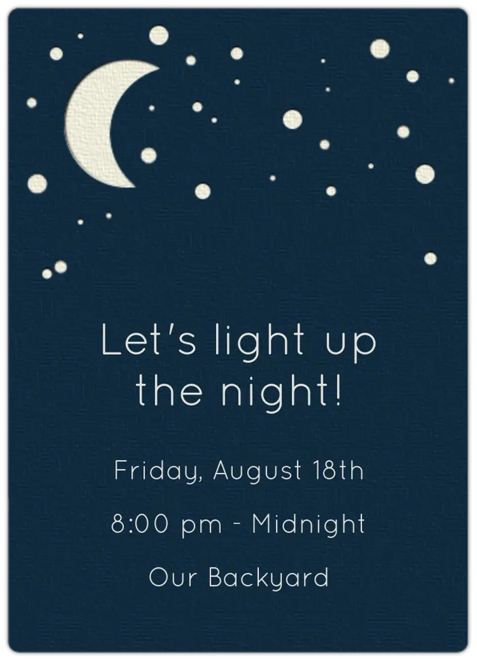 Starry Night Sky card