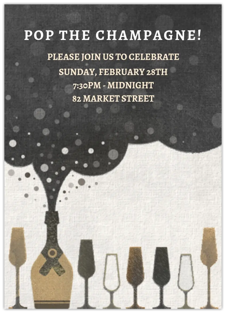 Champagne Bubble card