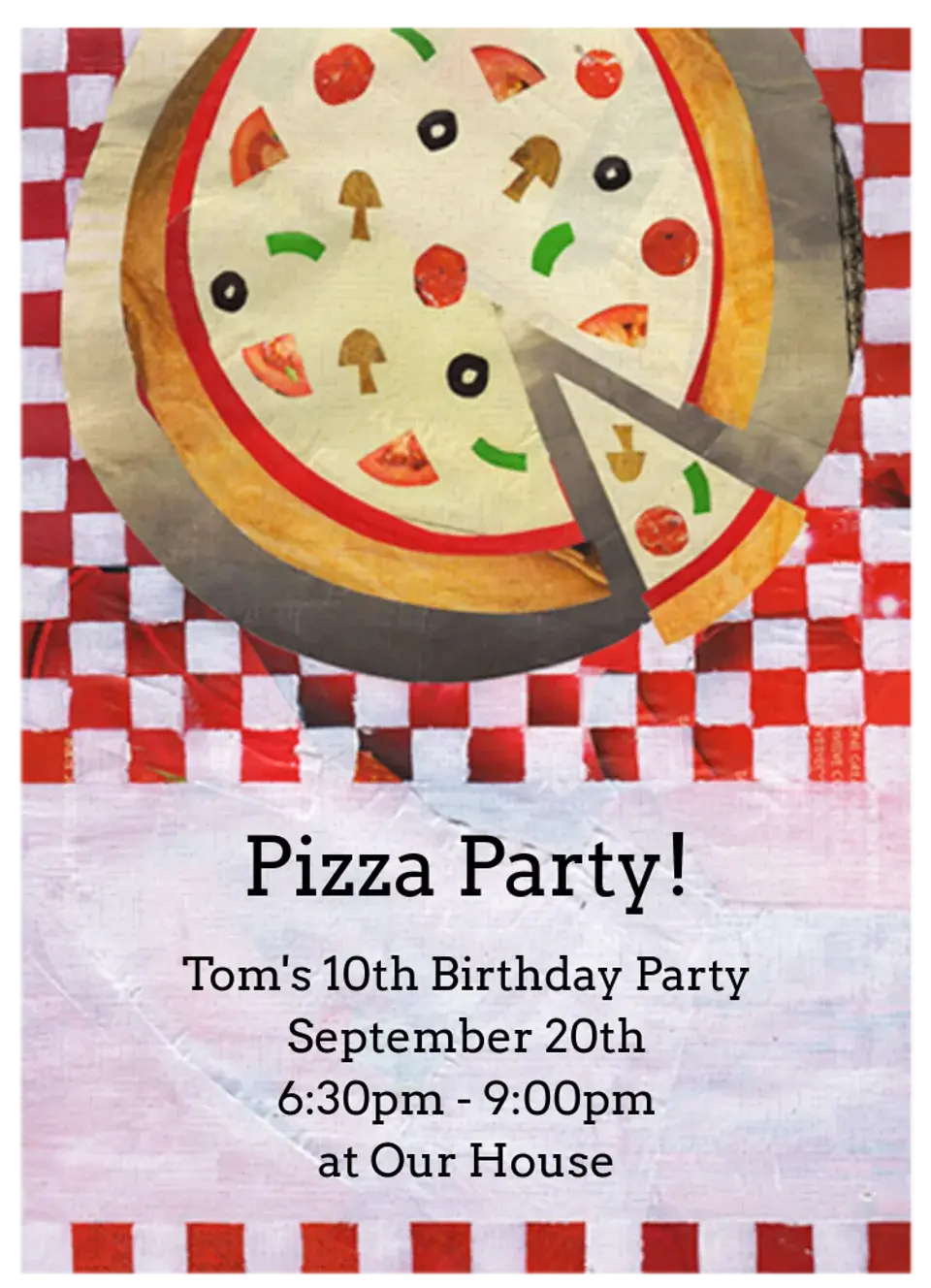 Pizza Pie Collage card