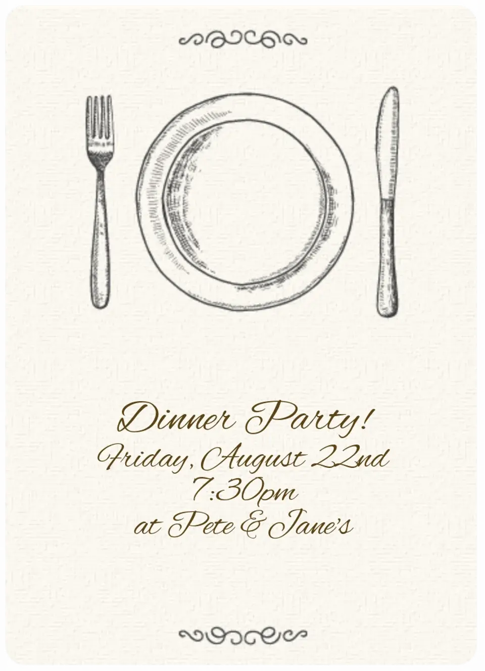 Dinner Table card