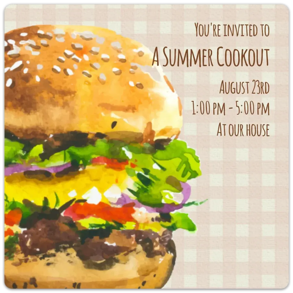 Summer Burger card