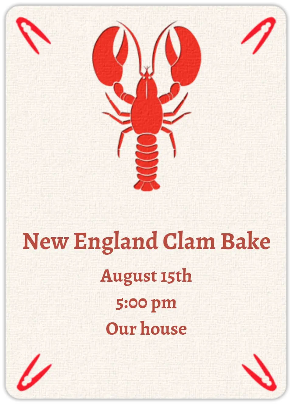 Seafood card