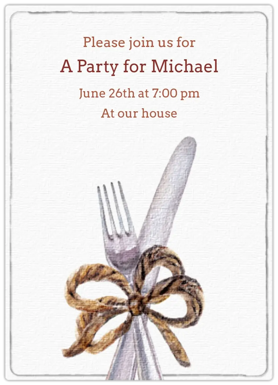 Utensils card