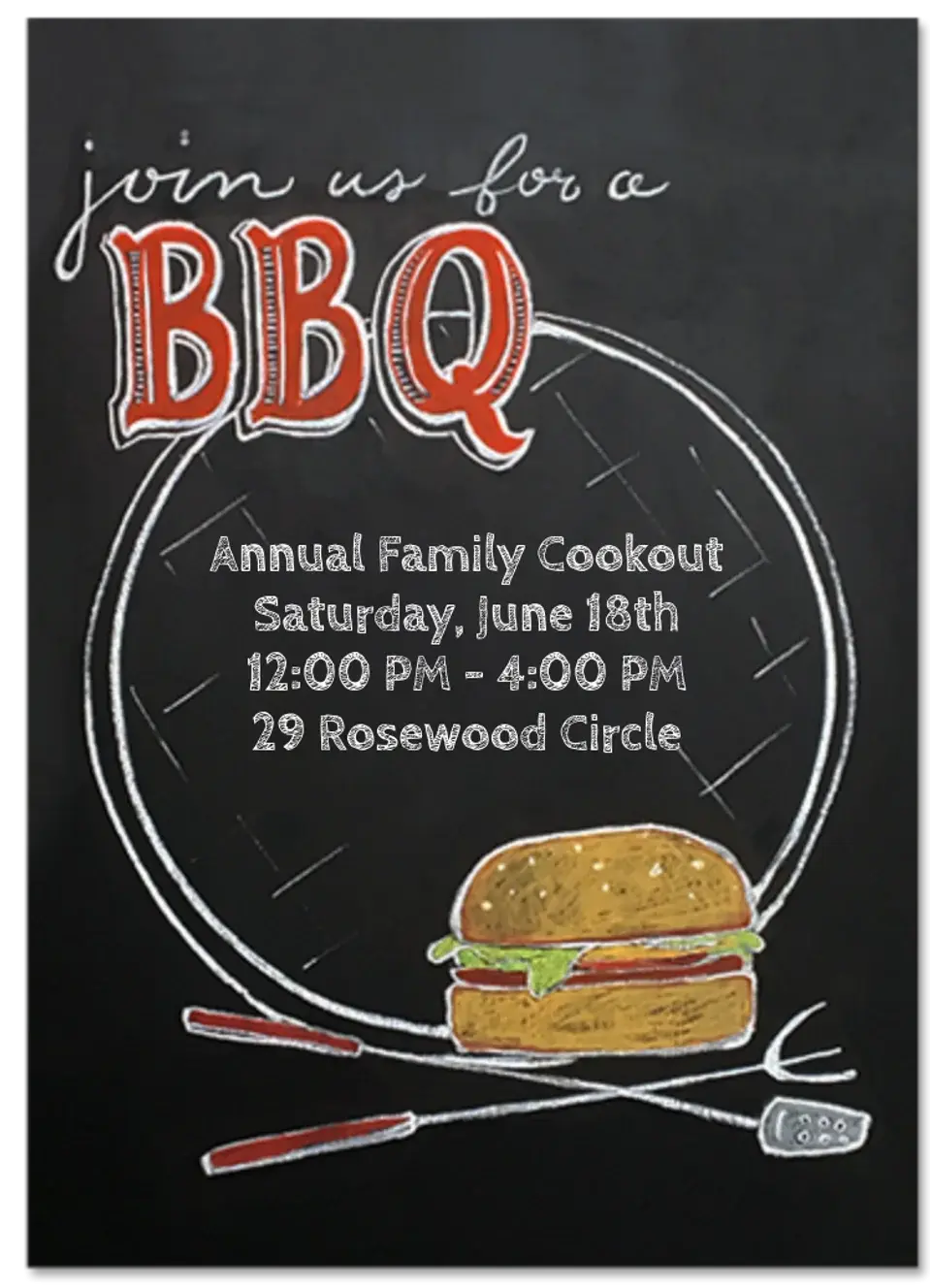 Chalkboard BBQ card