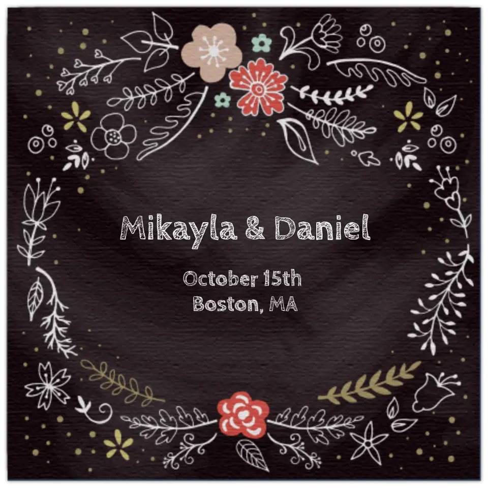 Chalkboard Bridal Shower card