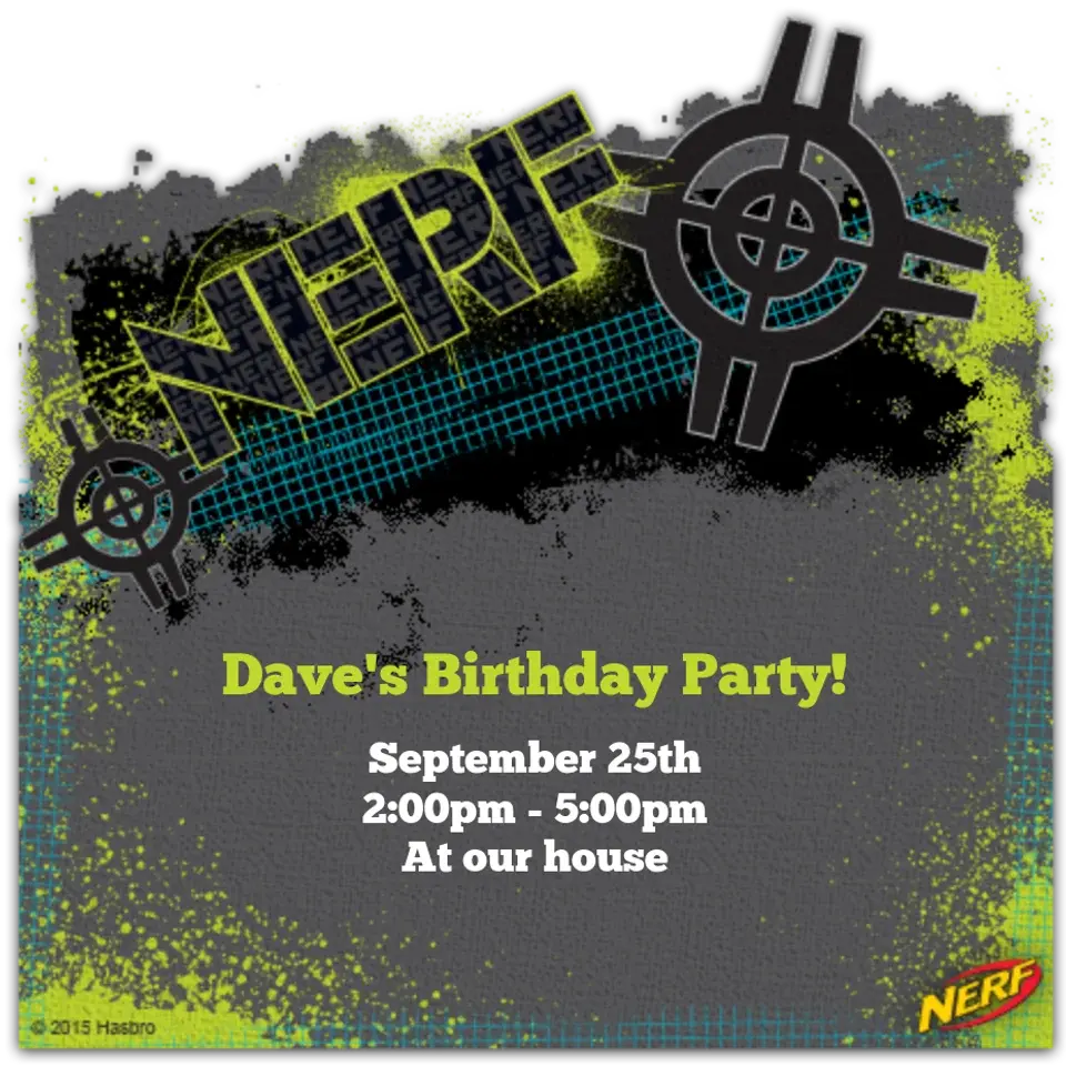 NERF Target card