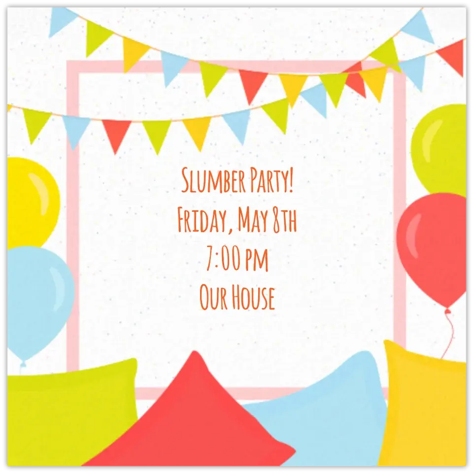 Slumber Party card