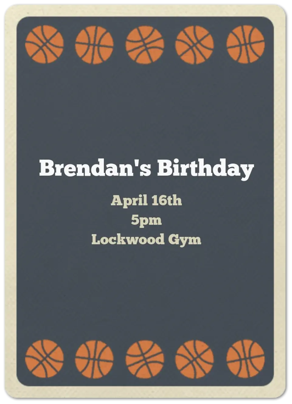 Basketball Border card