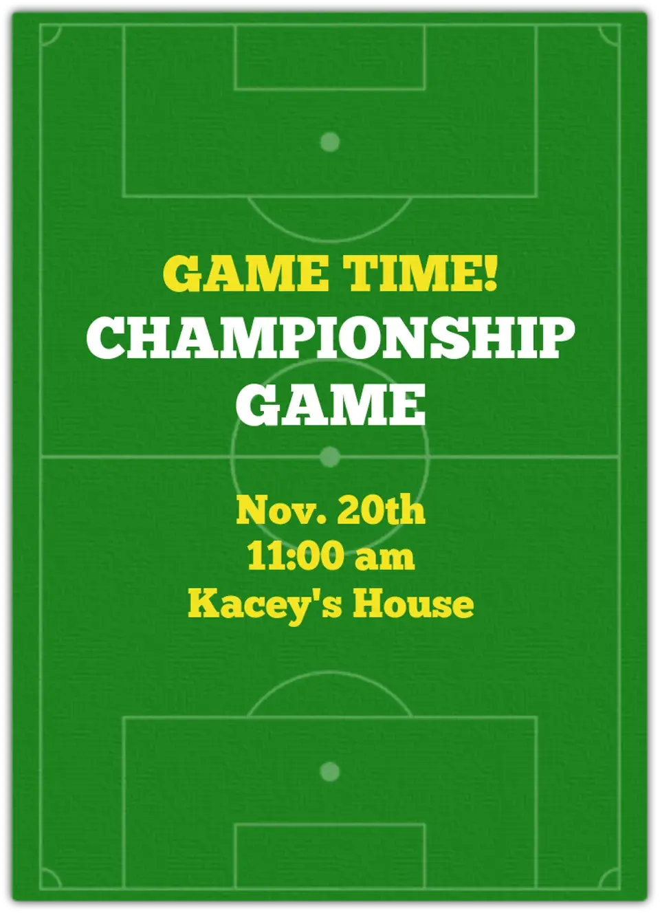 Soccer Field card