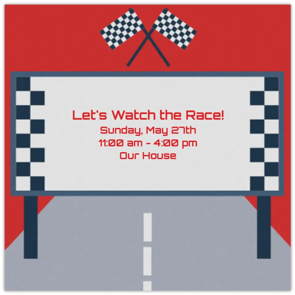 Racing Flags card