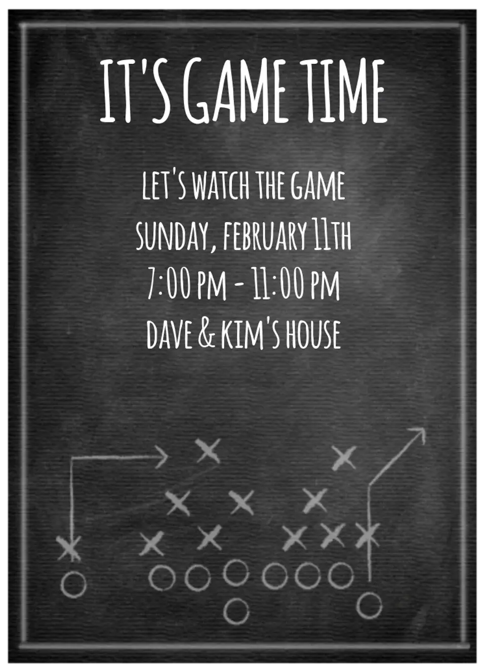 Chalkboard Football Plays card