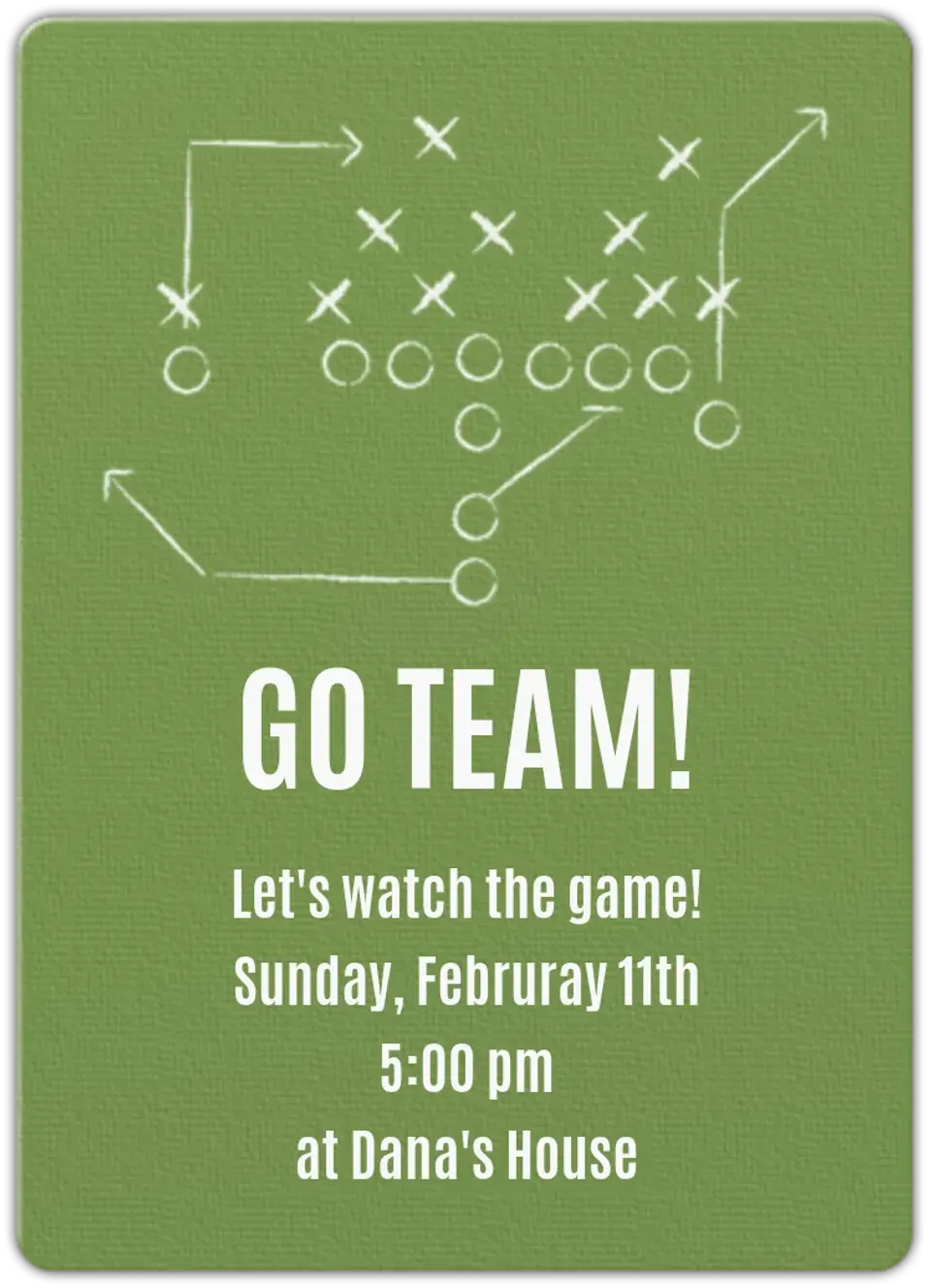 Football Plays card