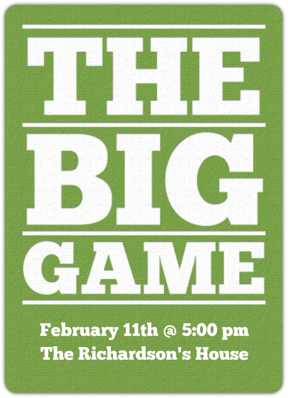 The Big Game card