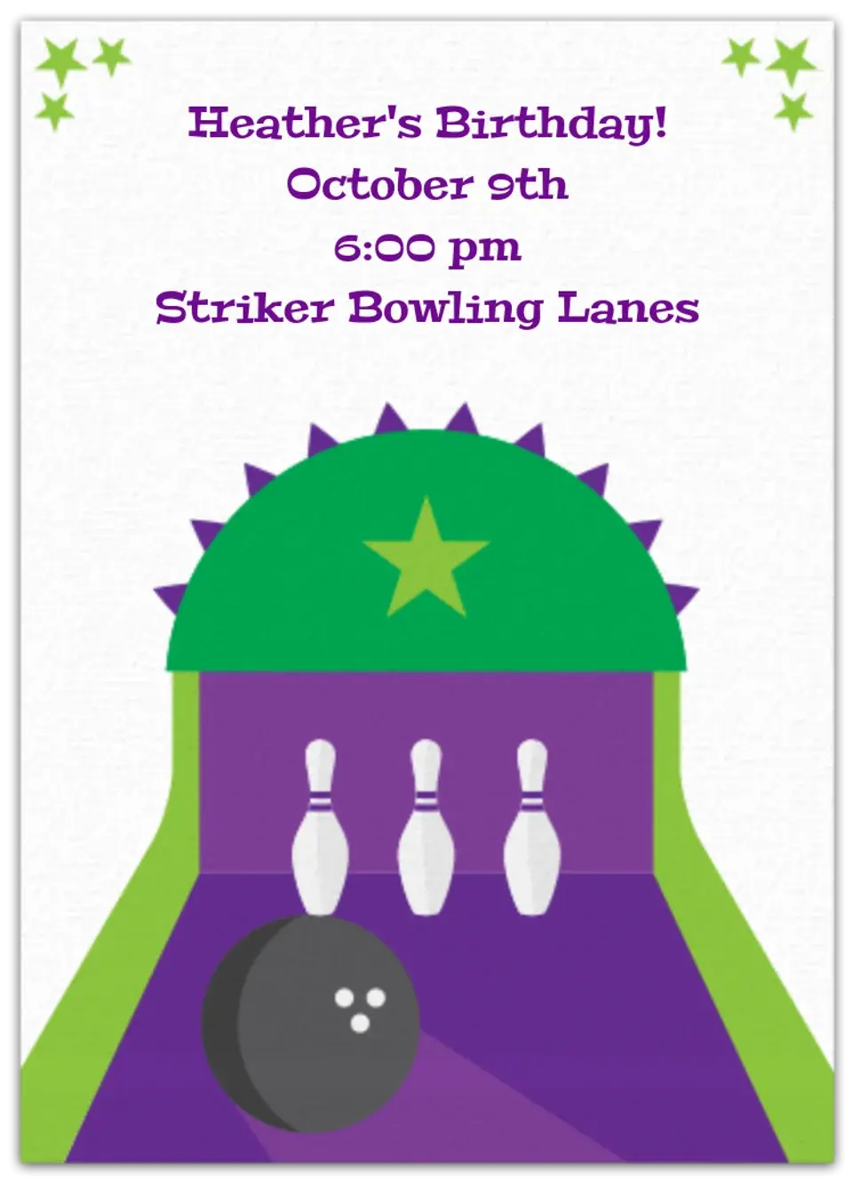 Bowling card