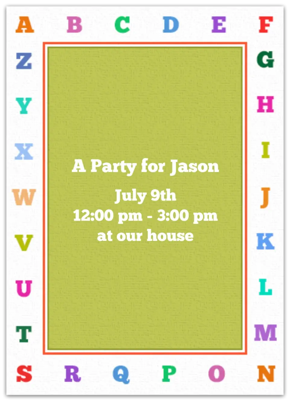 Alphabet card image