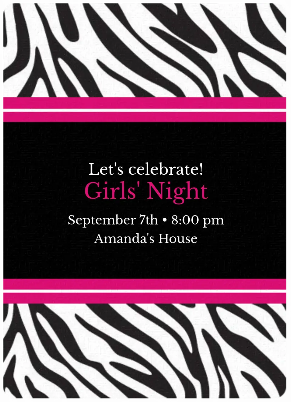 Zebra Pattern card