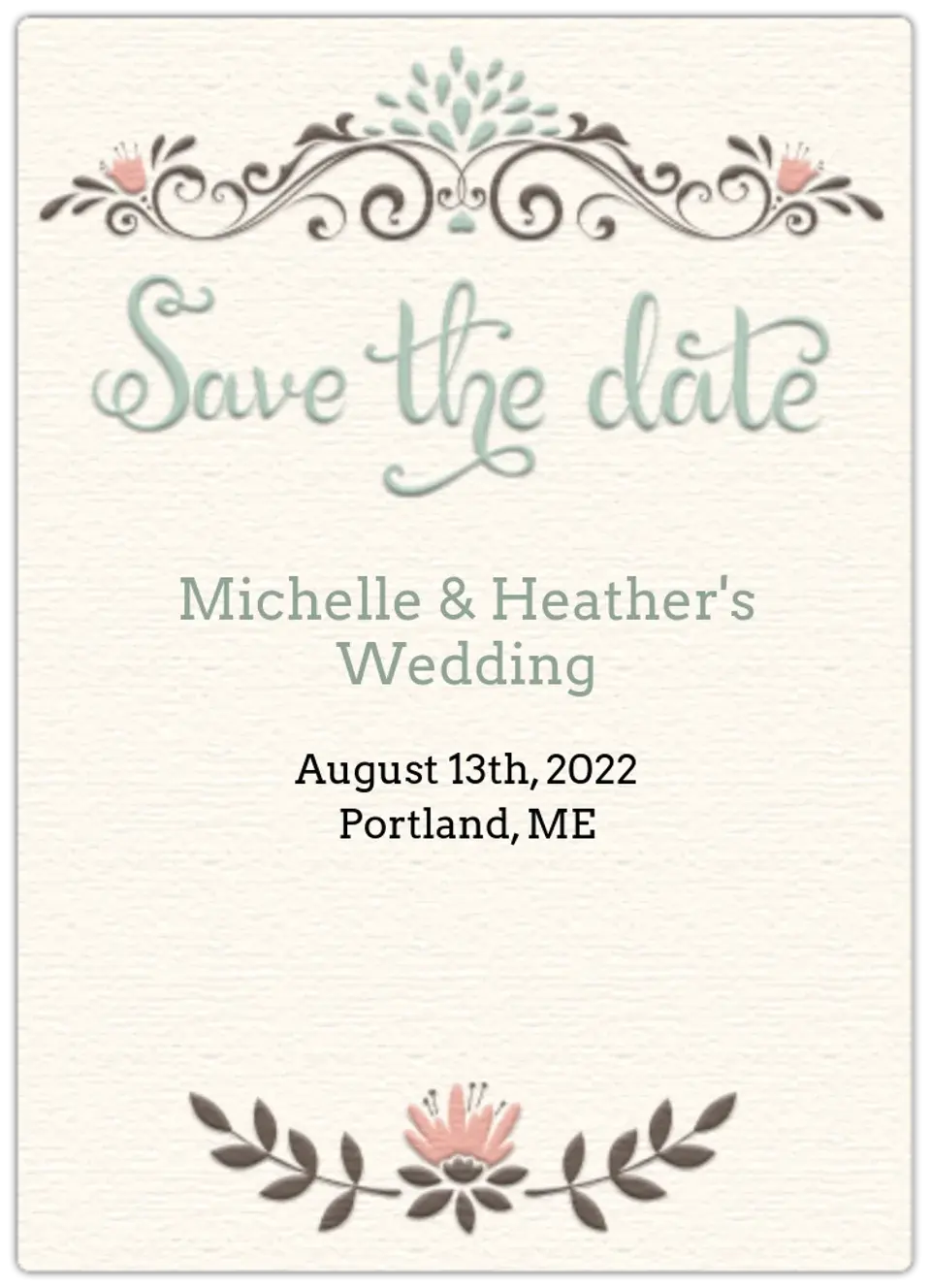 Rustic Wedding Save the Date card image
