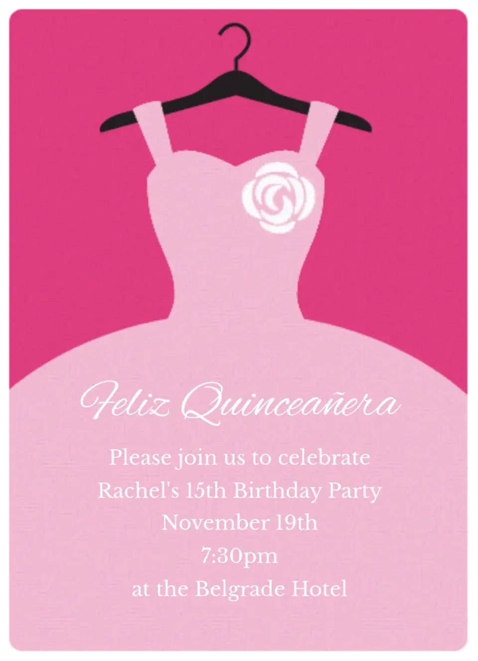 Quinceañera card