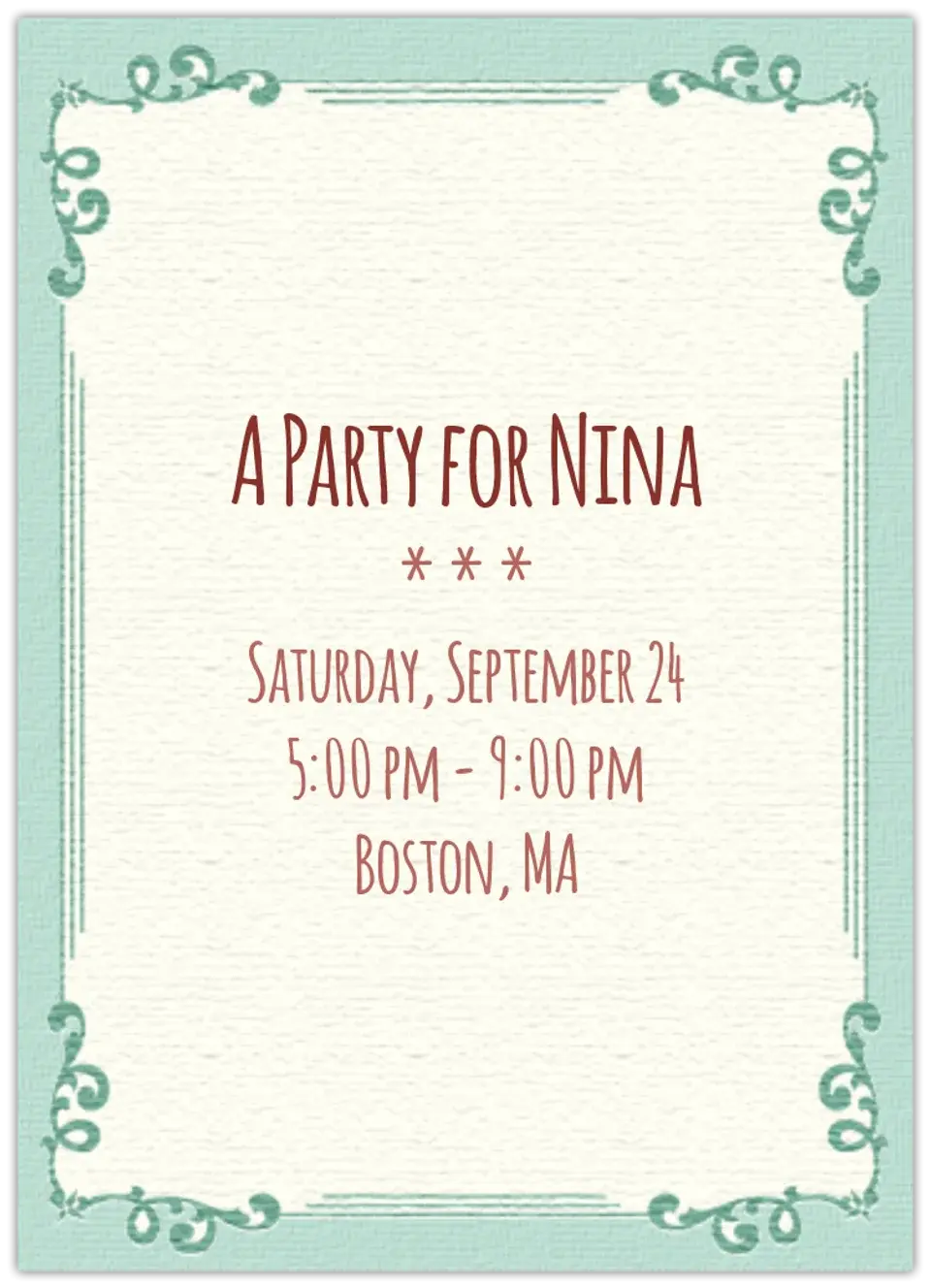 Classic Border card