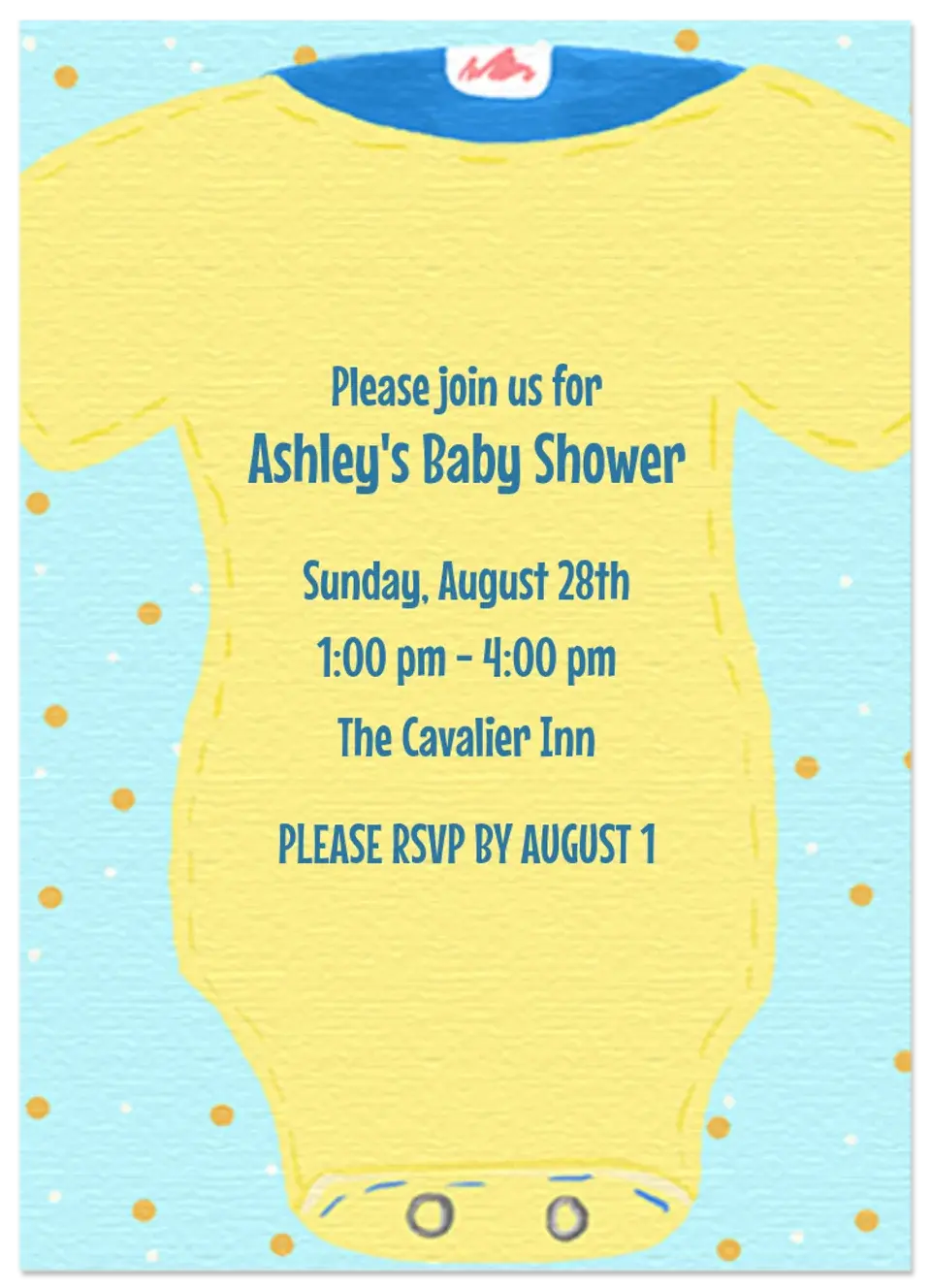Baby Shower Snapsuit card