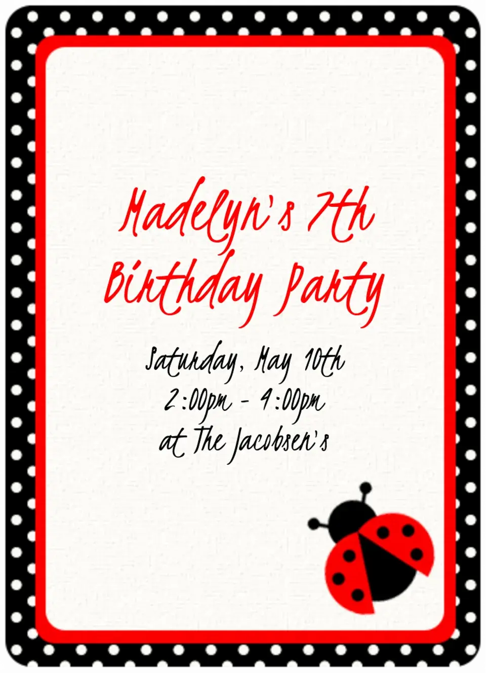 Ladybug card image