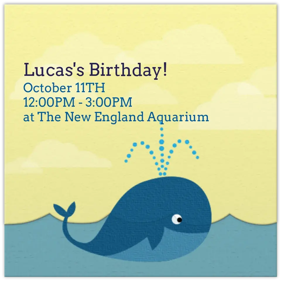 Cartoon Whale card