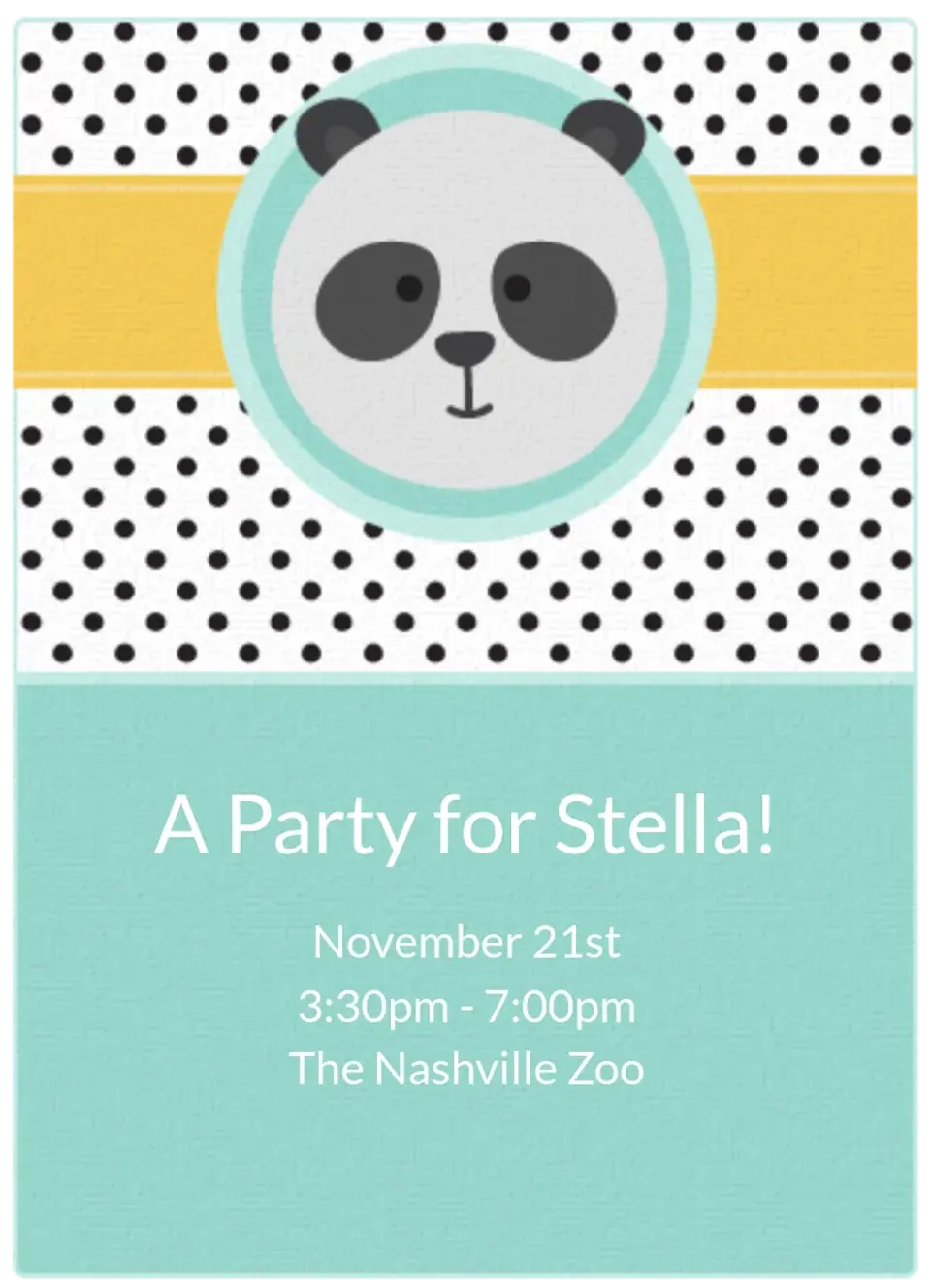 Panda Party card