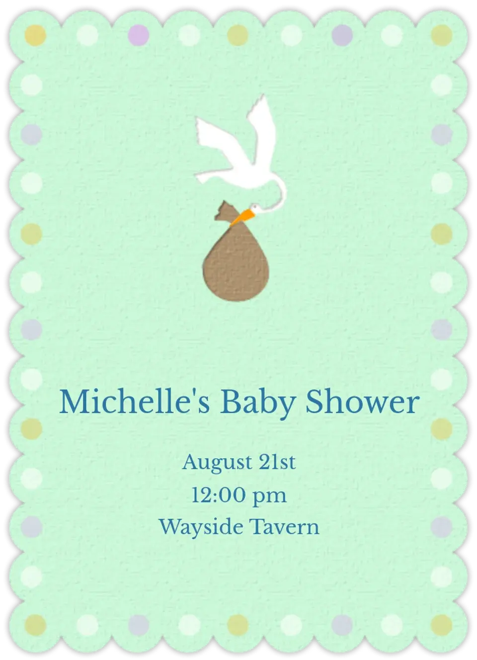 Spring Stork card