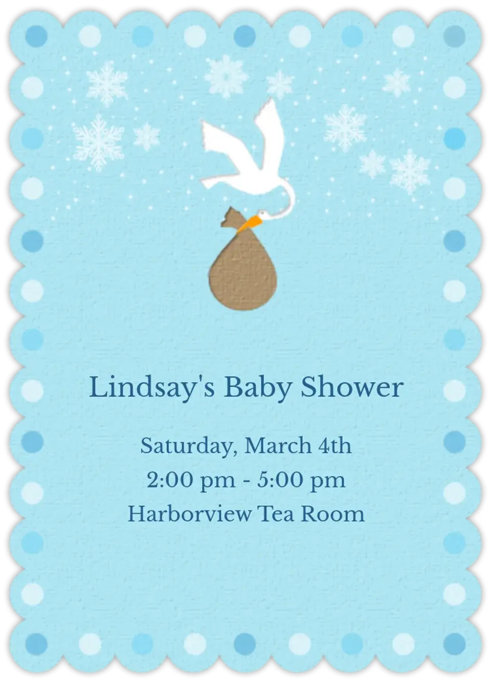 Winter Stork card