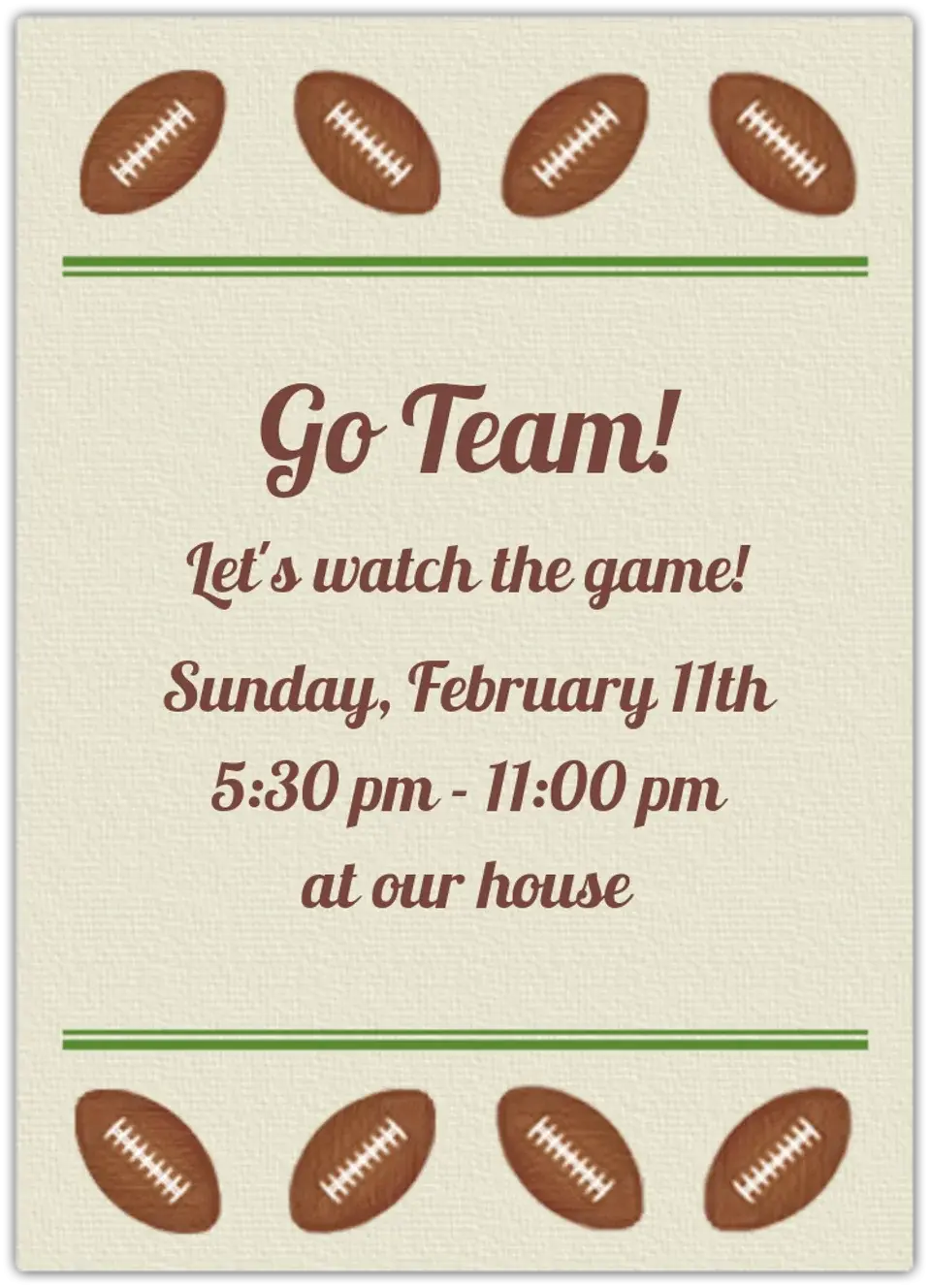 Football Pattern card