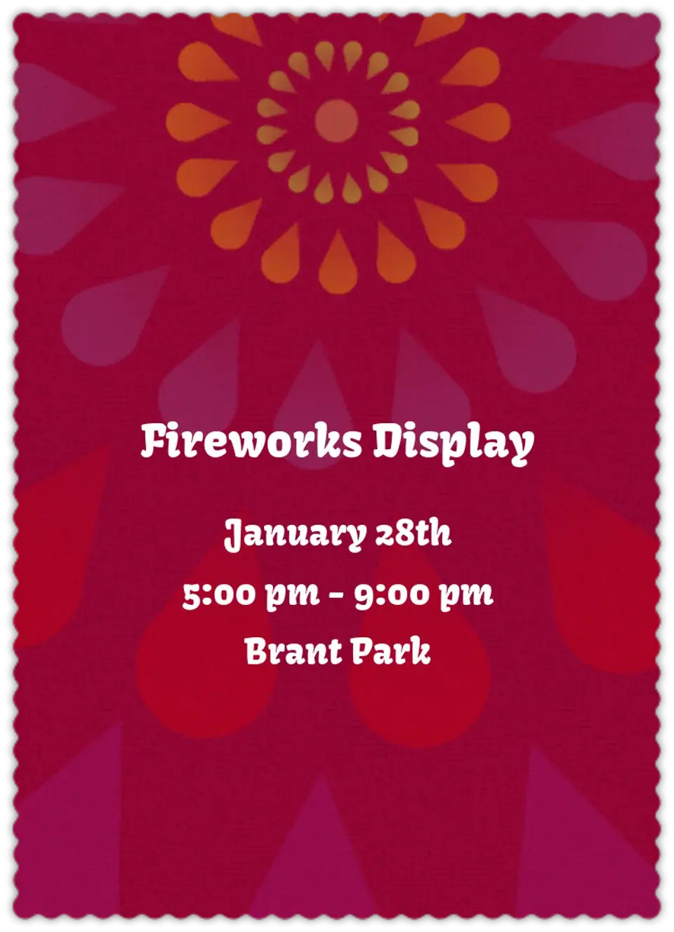 Fireworks Burst card