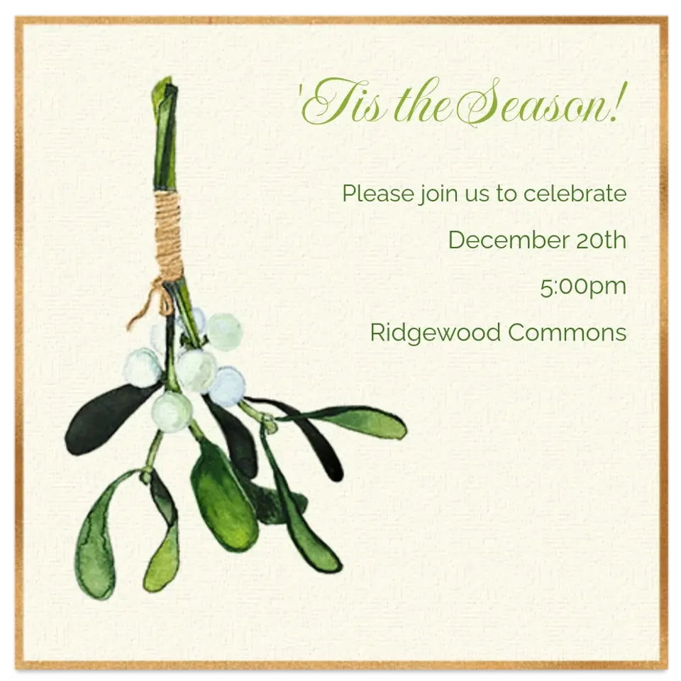 Mistletoe Watercolor card