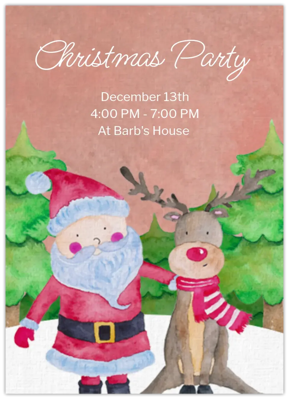 Santa's Reindeer card
