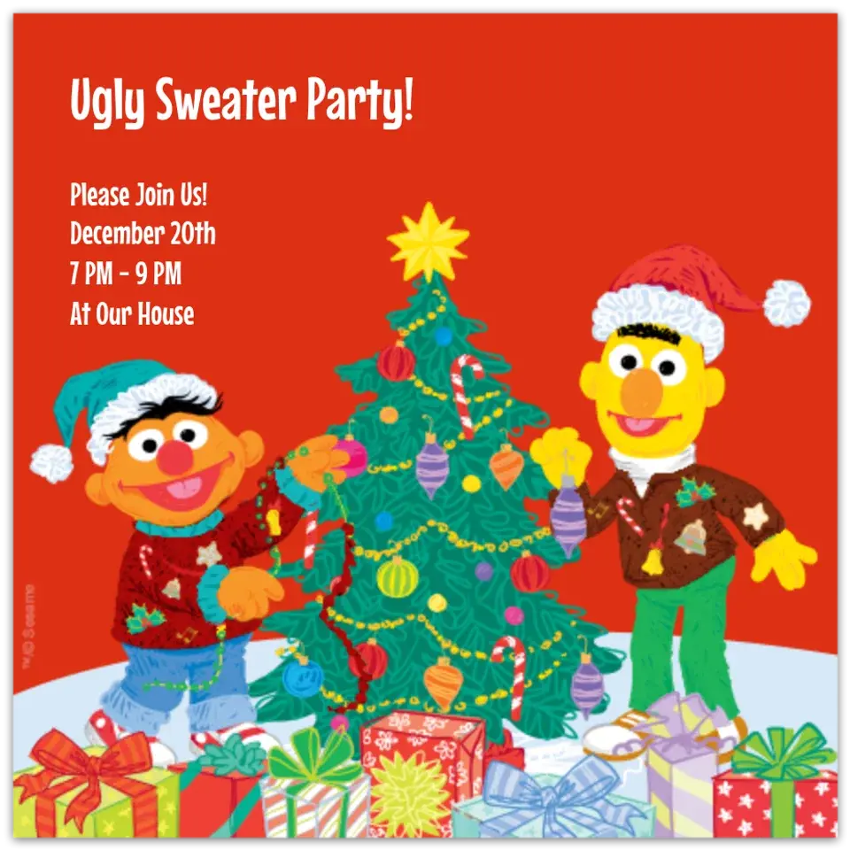 Bert & Ernie Christmas card image