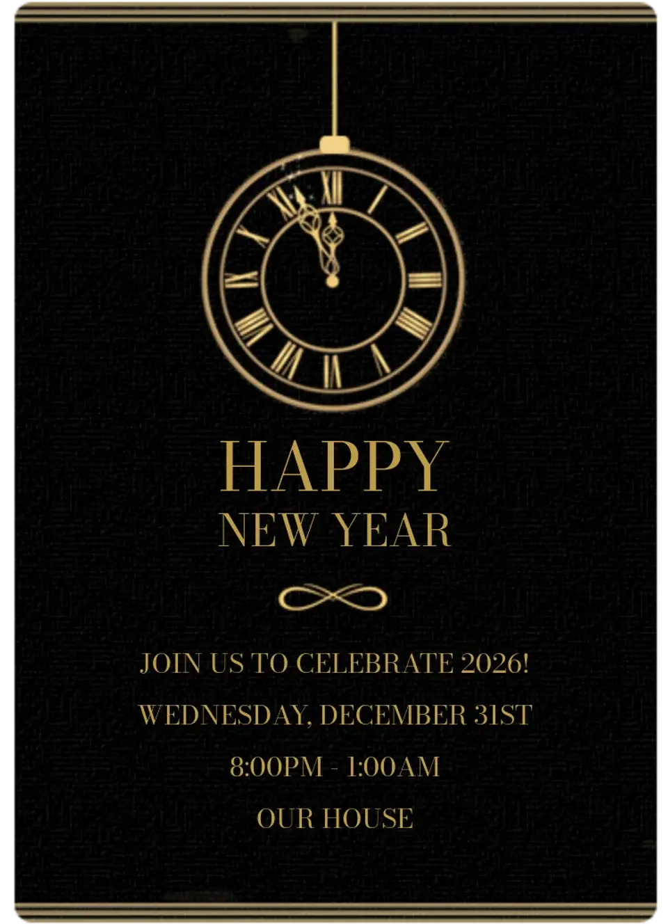 New Year Clock card
