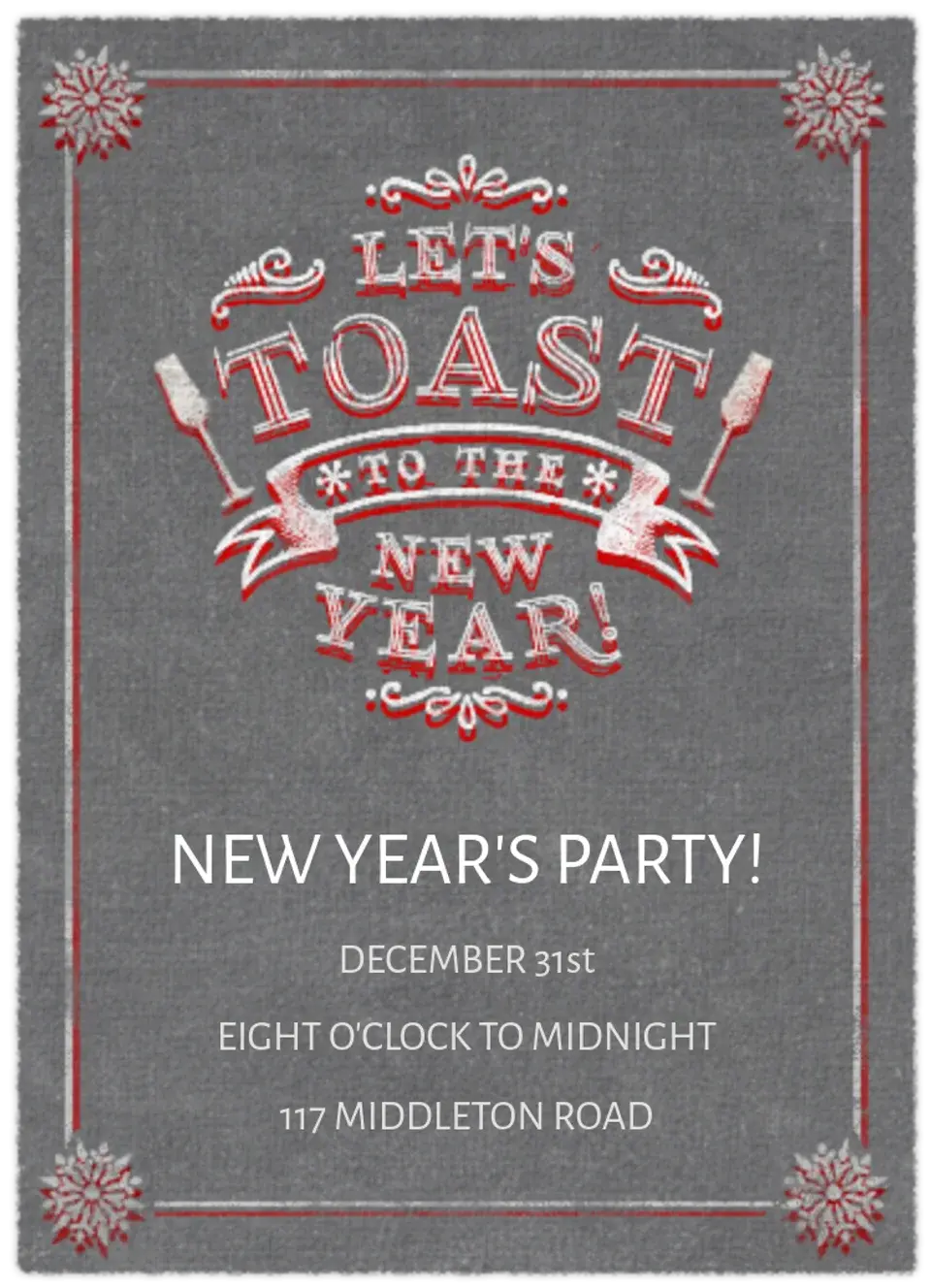 Toast the New Year card