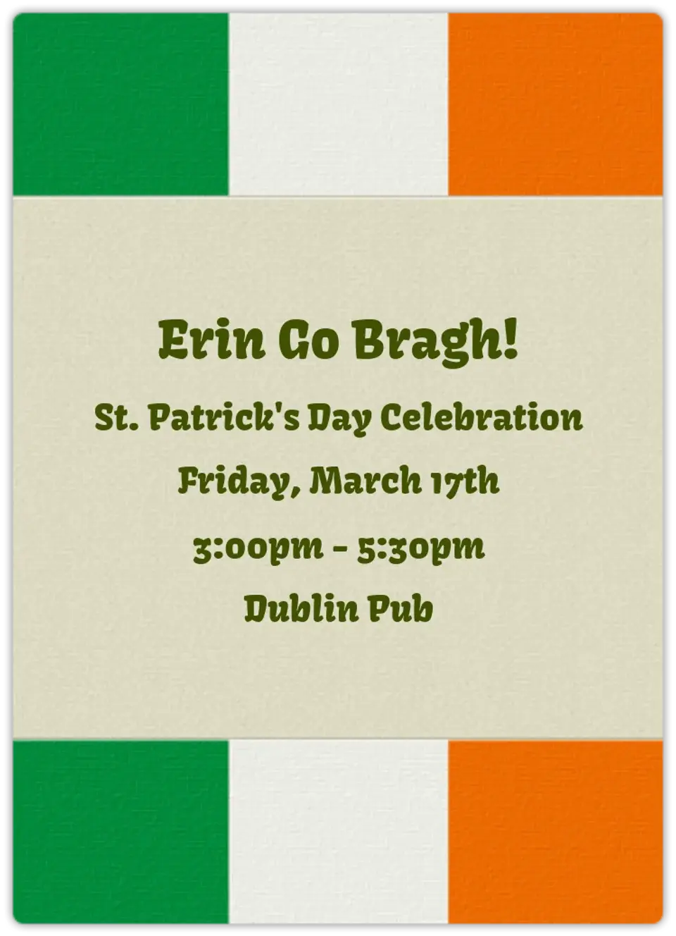 Irish Colors card