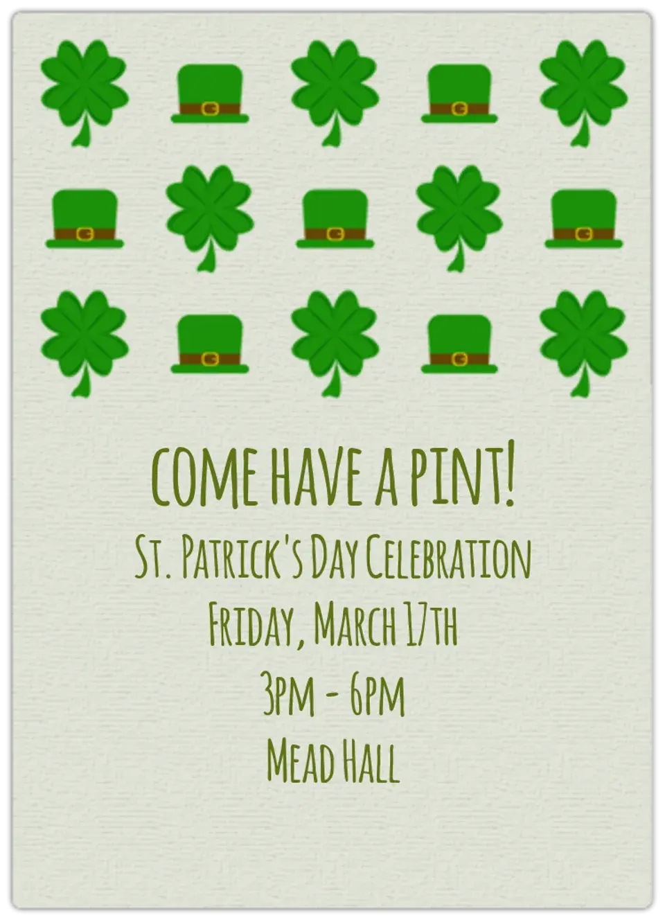 Shamrock Pattern card