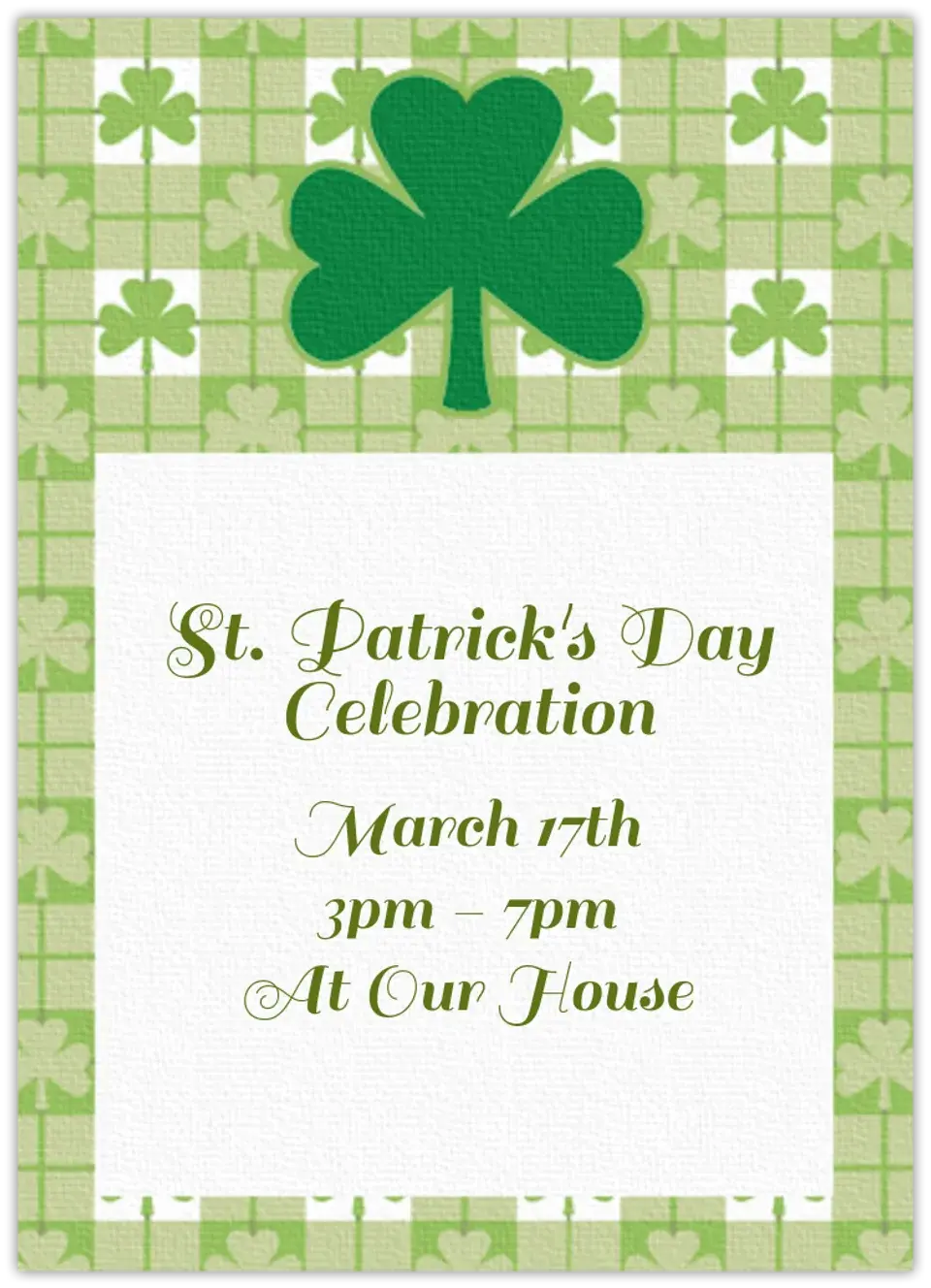 Plaid Clover card
