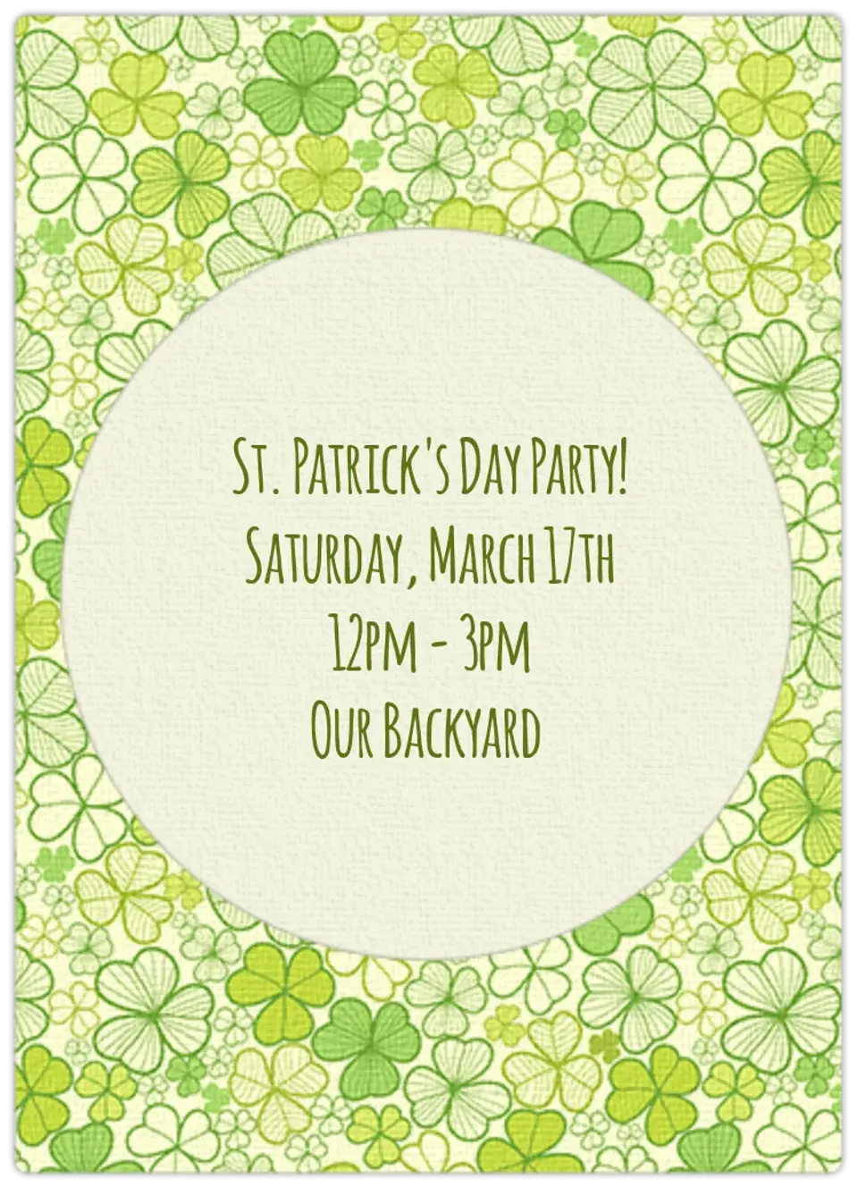 Irish Pattern card