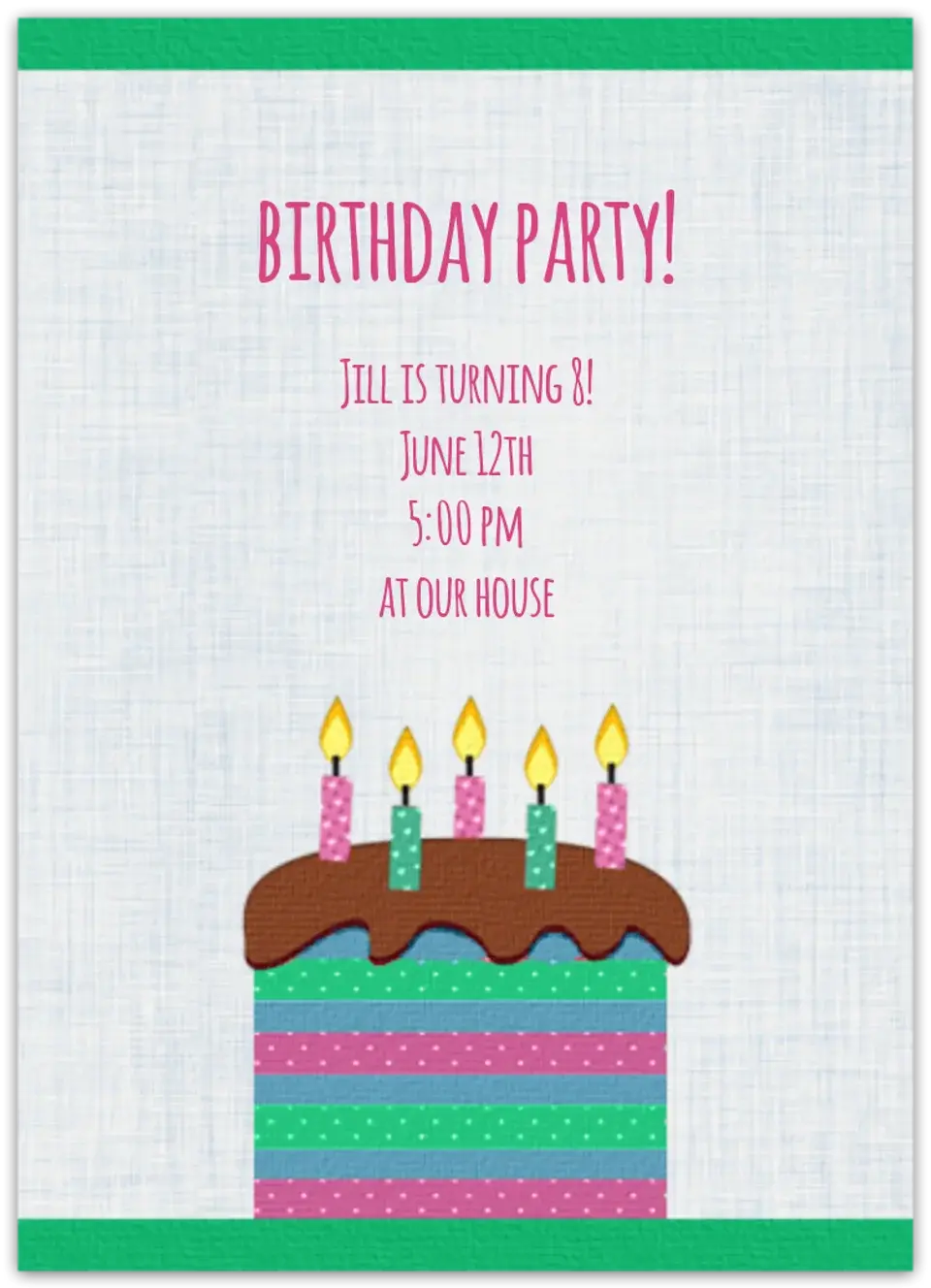 Spring Birthday Cake card