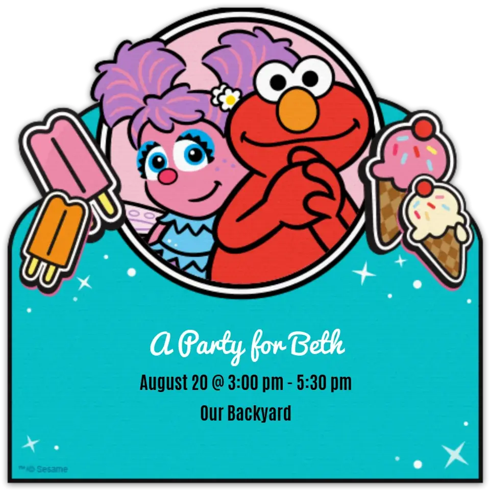 Elmo & Abby Summer card