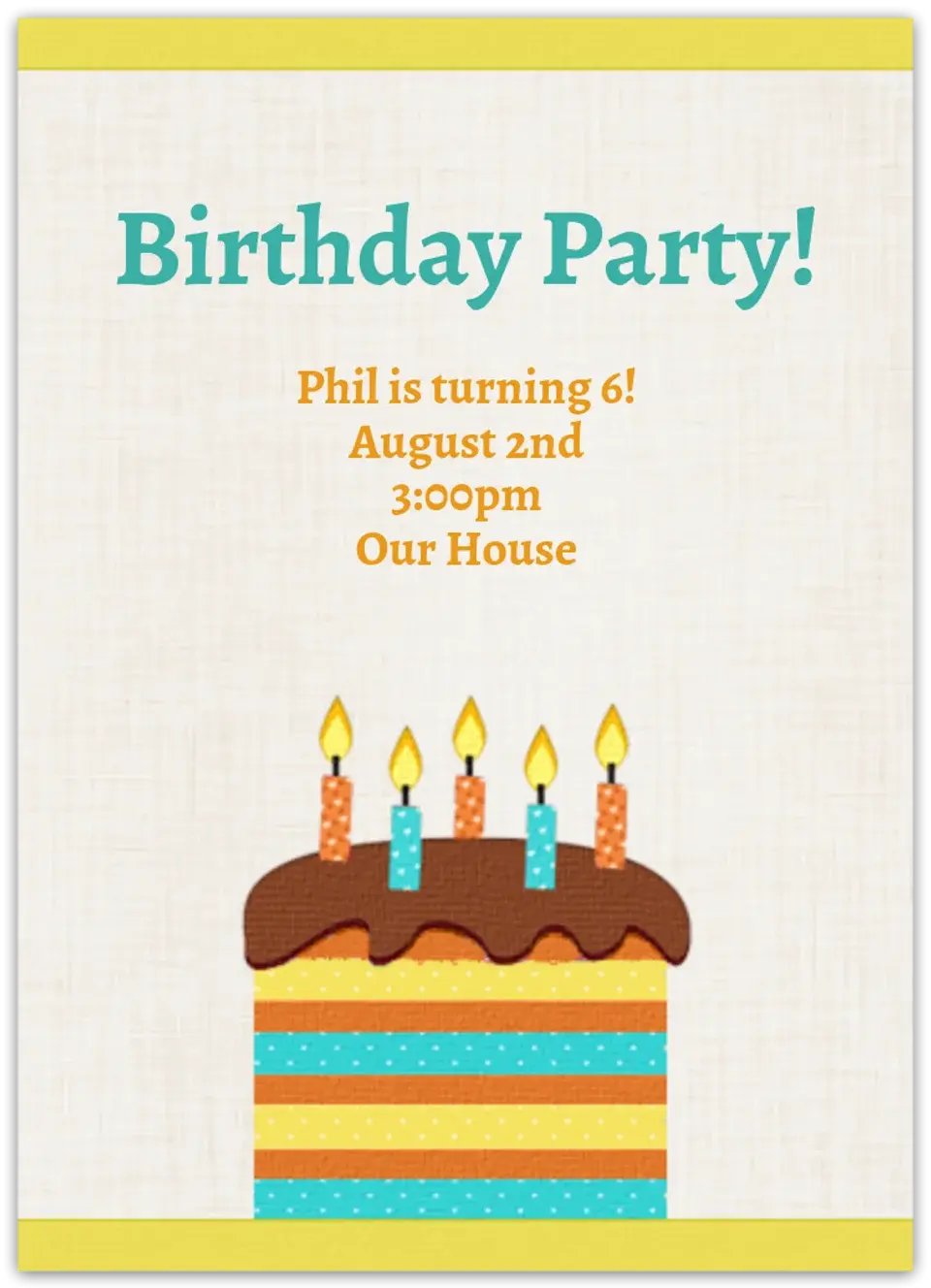 Summer Birthday Cake card