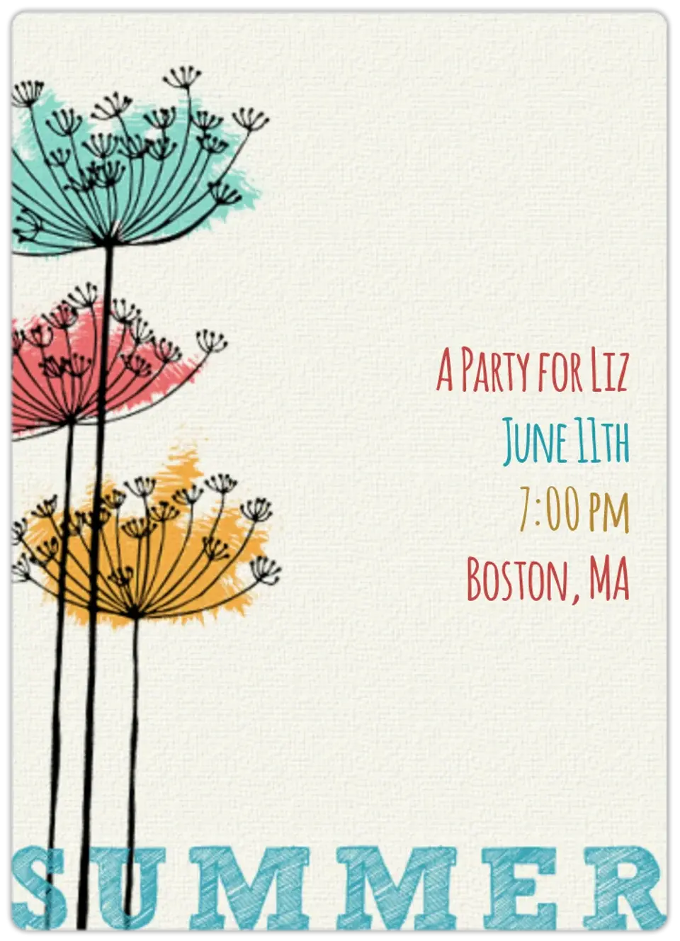 Summer Flowers card