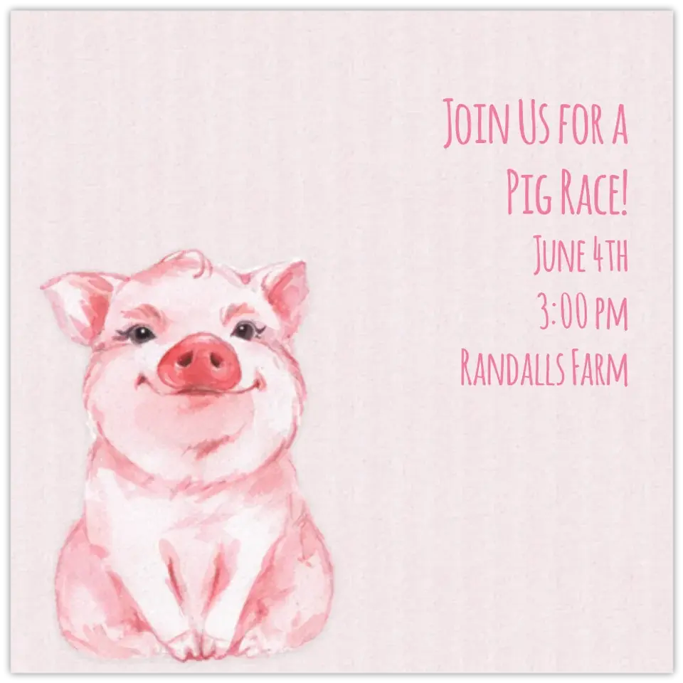 Oink Oink card